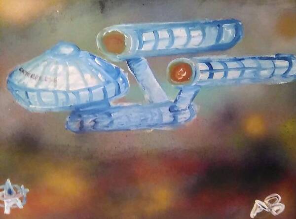 Star Trek Art Print featuring the painting Starship Enterprise by Andrew Blitman