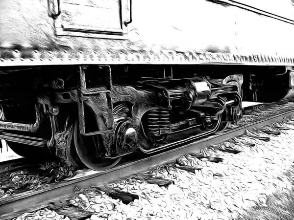Train Art Print featuring the mixed media Steel Wheels by Christopher Reed