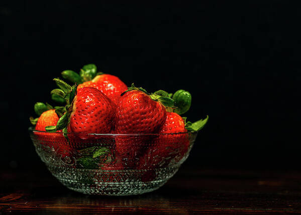 Food Art Print featuring the photograph Still Life - Strawberries by Amelia Pearn
