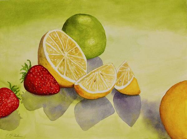 Kim Mcclinton Art Print featuring the painting Strawberry Lemonade by Kim McClinton