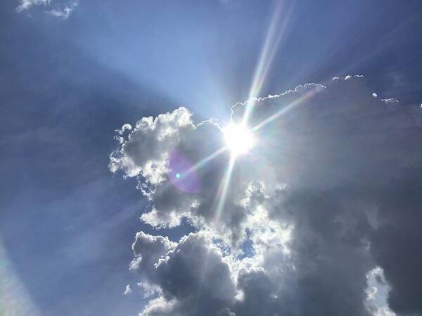 Sun Art Print featuring the photograph Diamond in the Sky Clouds by Catherine Wilson