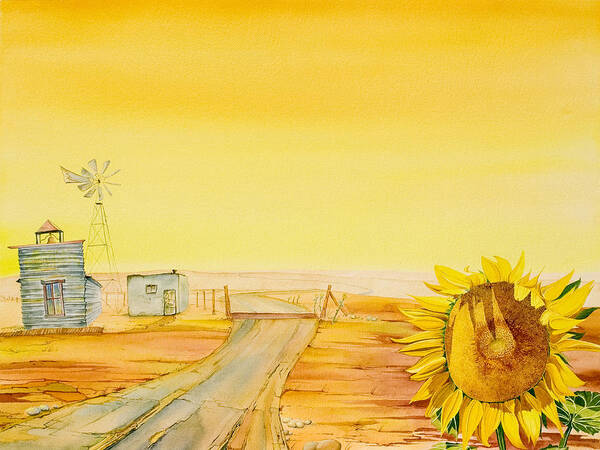 Great Plains Art Art Print featuring the painting Sunflower Plateau by Scott Kirby