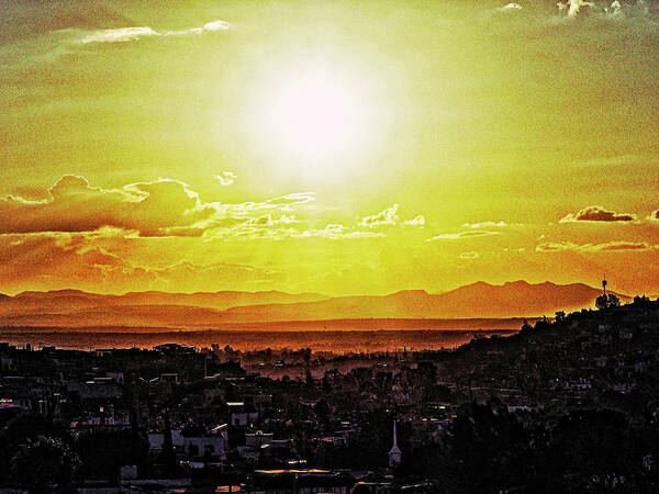 Druified Art Print featuring the photograph Sunset over San Miguel de Allende 3 by Rebecca Dru