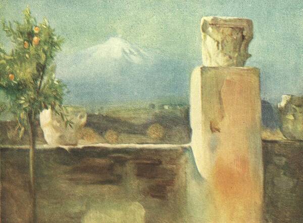 European Art Print featuring the painting Taormina Sicily by Arthur Hacker