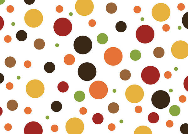 Thanksgiving Art Print featuring the digital art Thanksgiving Polka Dots by Amelia Pearn