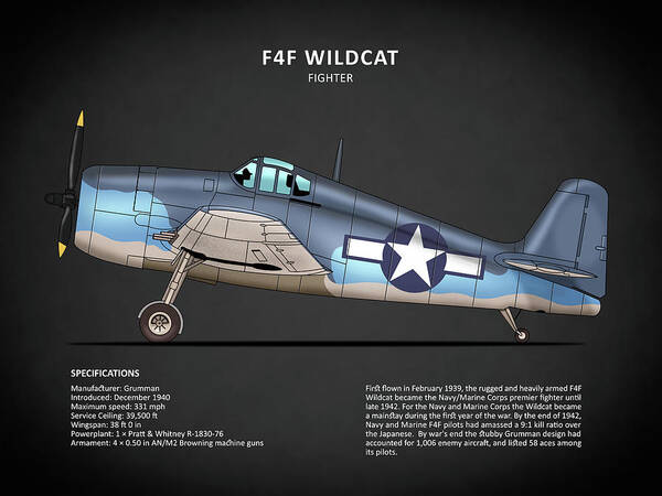 F4f Wildcat Art Print featuring the photograph The F4F Wildcat by Mark Rogan