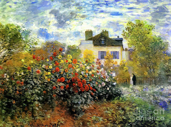 Garden Art Print featuring the painting The Garden of Monet at Argenteuil by Claude Monet 1873 by Claude Monet