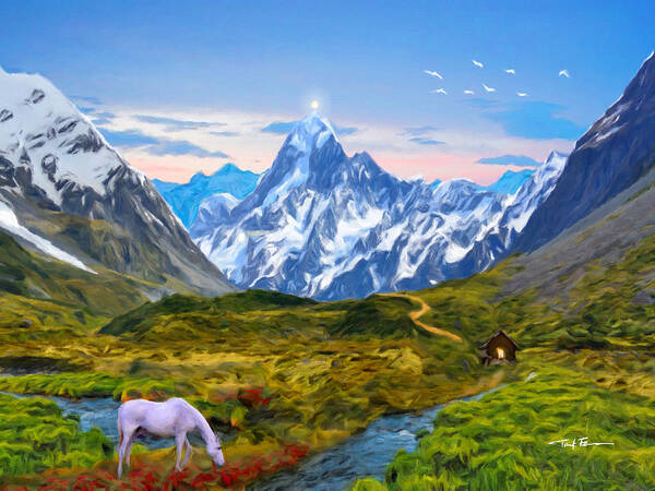  Landscape Art Print featuring the painting The Journey Begins by Trask Ferrero