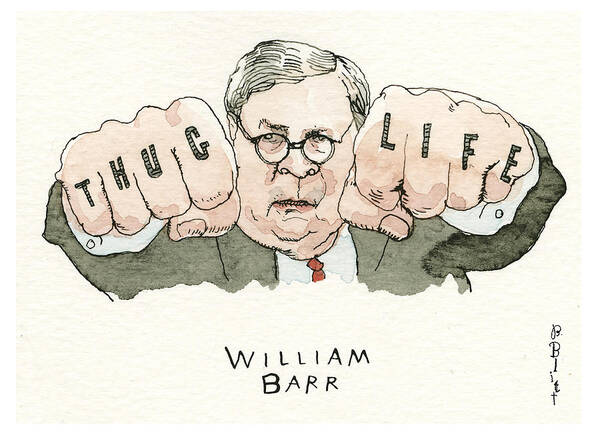 Beyond Roger Stone: Tats From The Capital Art Print featuring the painting Thug Life by Barry Blitt