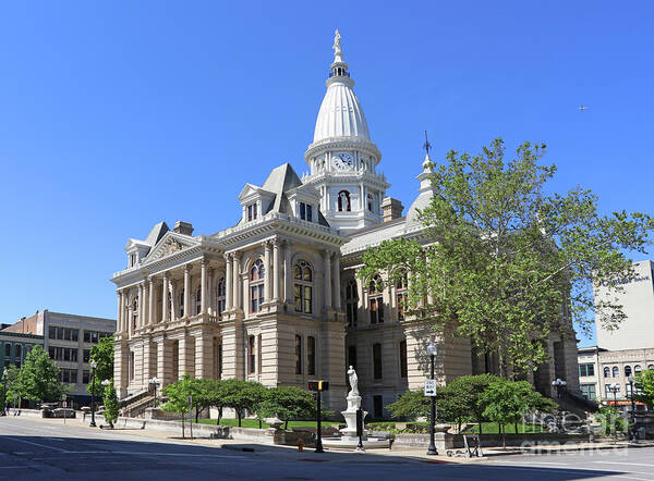 Tippecanoe Art Print featuring the photograph Tippecanoe County Courthouse in Lafayette Indiana 7294 by Jack Schultz