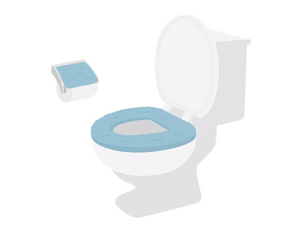 Toilet Seat Cover Art Print featuring the drawing Toilet Paper by R-design