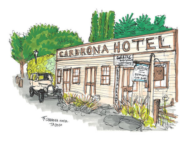 Aotearoa Art Print featuring the drawing Tour Aotearoa - Cardrona Hotel by Tom Napper