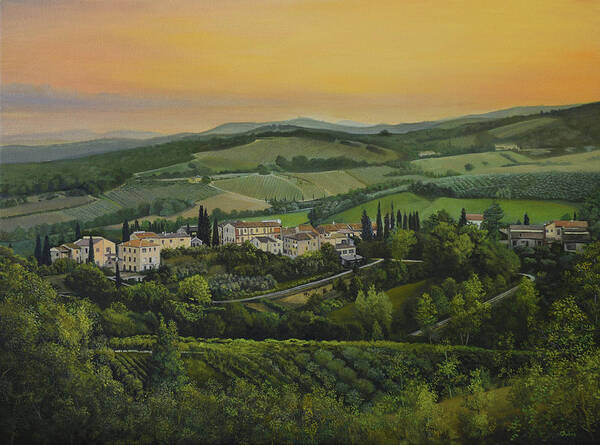 Tuscany Art Print featuring the painting Tuscany Italy by Charles Owens