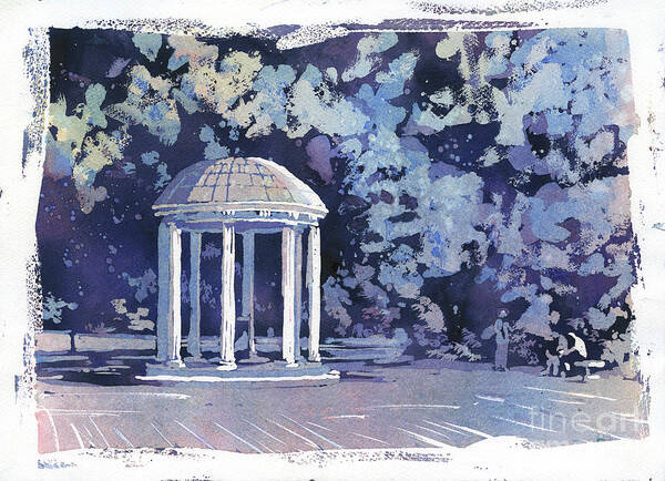 Art Prints Art Print featuring the painting UNC Old Well VI by Ryan Fox