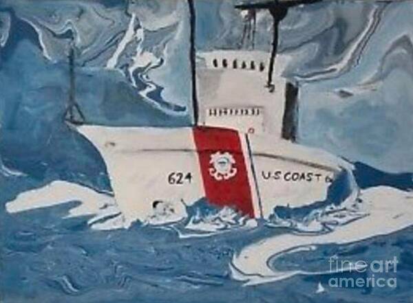 Uscg Cutter Art Print featuring the painting USCGC Dauntless by Expressions By Stephanie