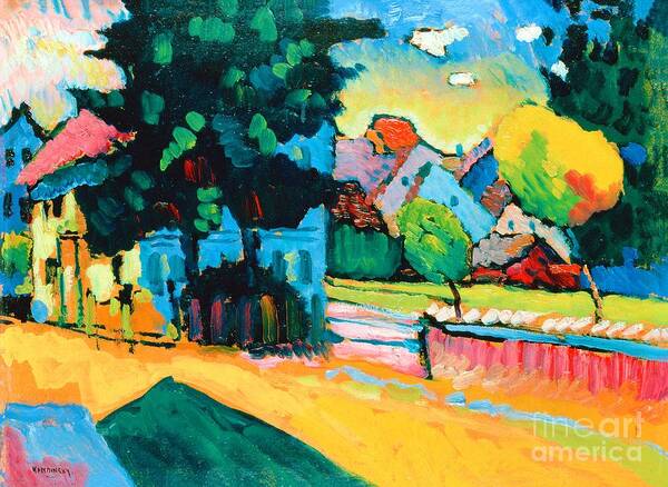Art History Art Print featuring the painting View of Murnau, 1908 by Wassily Kandinsky