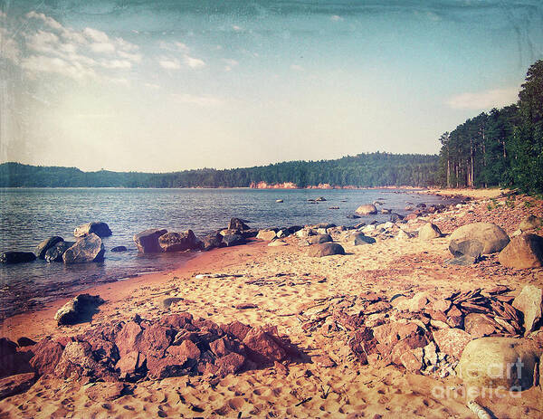 Vintage Art Print featuring the photograph Vintage Shores of Lake Superior by Phil Perkins