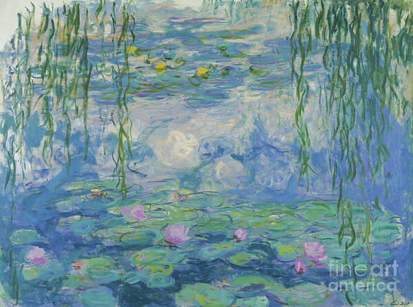 Claude Monet Art Print featuring the painting Waterlilies, 1916-19 by Claude Monet