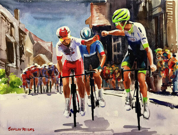 Le Tour De France Art Print featuring the painting Stage 3 2019 We Did Good by Shirley Peters