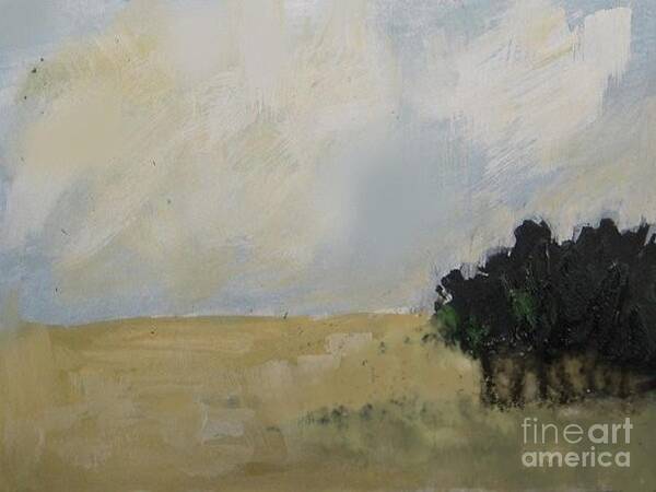 Abstract Landscape Art Print featuring the mixed media Wheat field Nature by Vesna Antic
