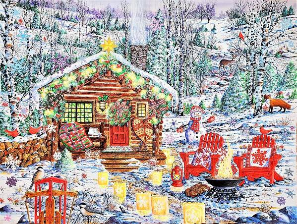 Winter Art Print featuring the painting Christmas Season of Joy by Diane Phalen