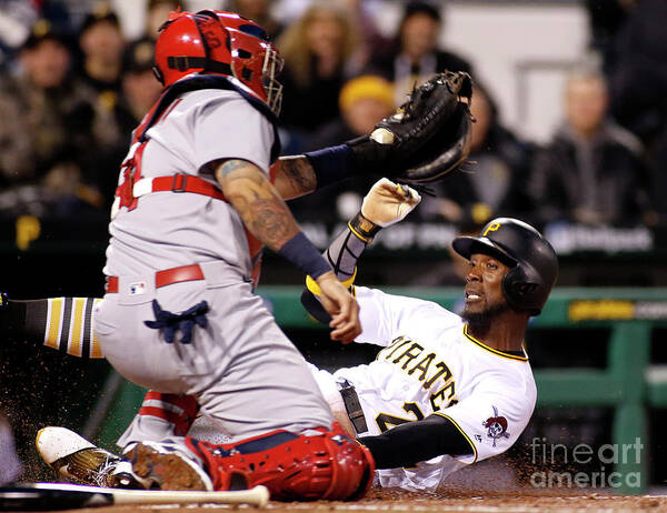People Art Print featuring the photograph Yadier Molina and Andrew Mccutchen by Justin K. Aller
