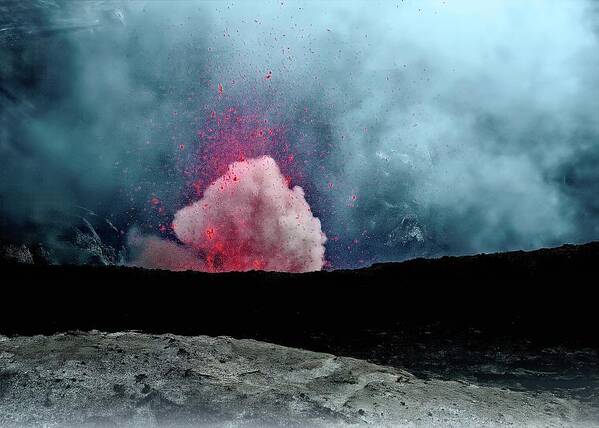 Yasur Volcano Art Print featuring the photograph Yasur Eruption Abstract by Heidi Fickinger