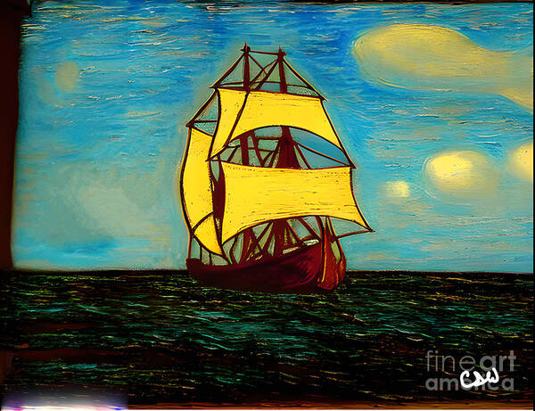 Craig Art Print featuring the digital art Yellow Sails by Craig Walters