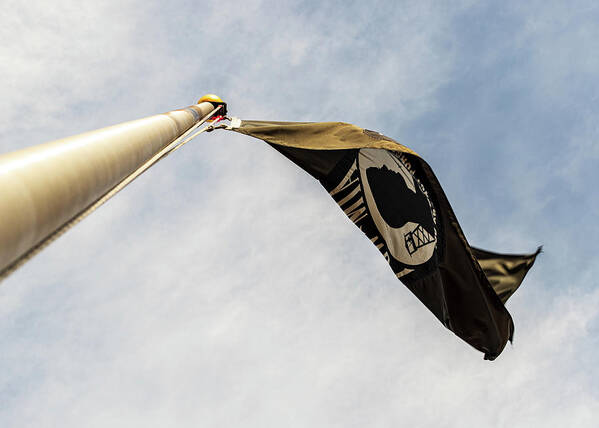 Flag Art Print featuring the photograph You Are Not Forgotten - POW MIA Flag 2 by Amelia Pearn