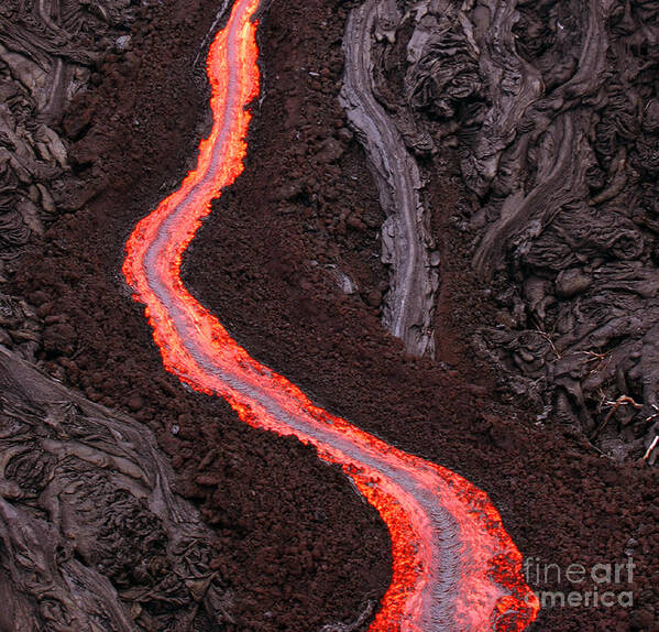 Aa Lava Flow Art Print featuring the photograph Aa Lava Flow by Stephen & Donna O'Meara