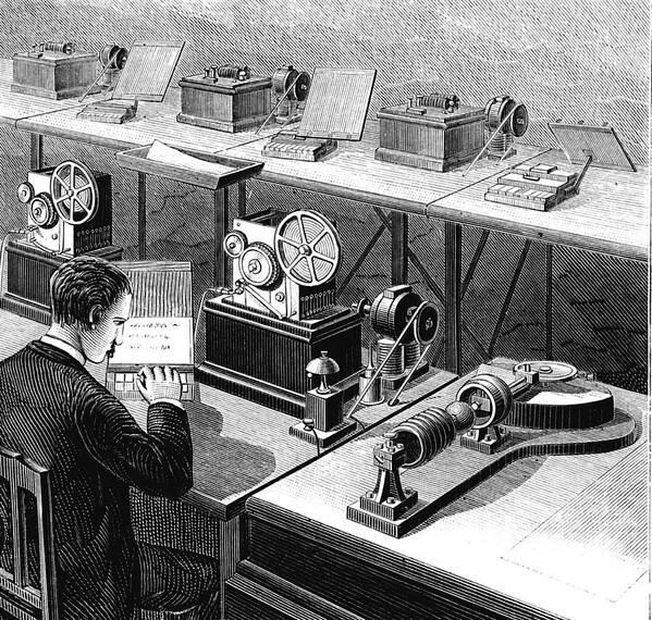 1800s Art Print featuring the photograph Baudot Telegraph System by Collection Abecasis