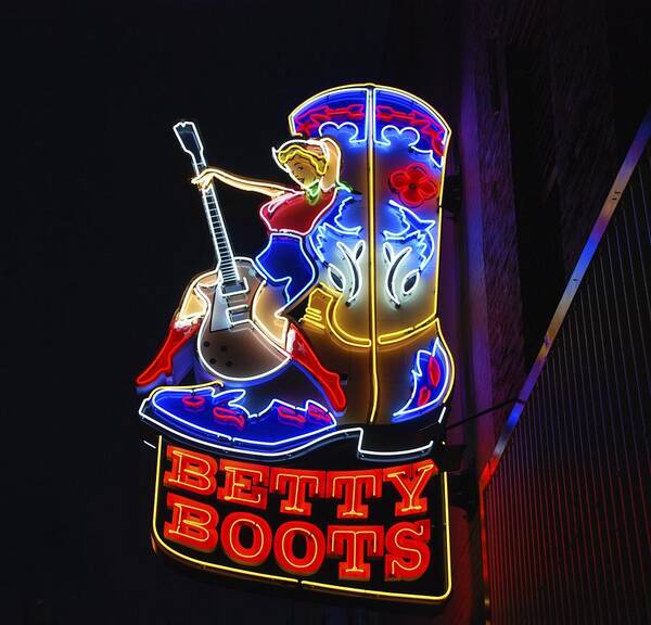 Neon Signs Art Print featuring the photograph Betty Boots by Norma Brock