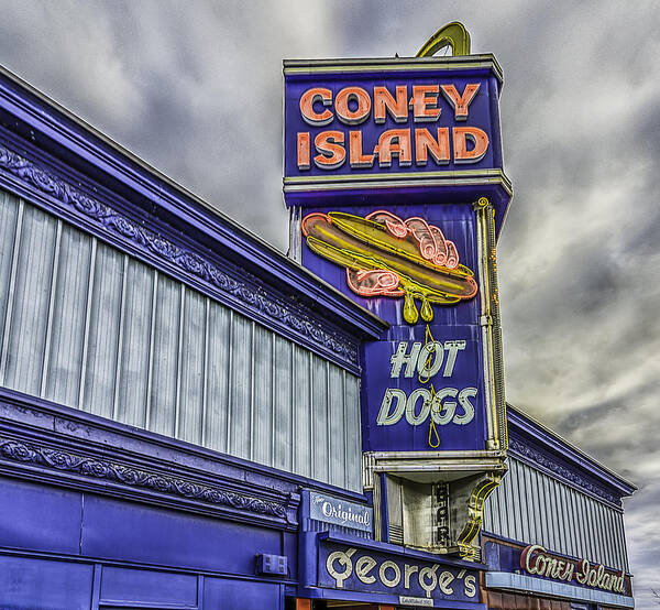 Worcester CONEY ISLAND Diner Cityscape Giclee Paper or Canvas 