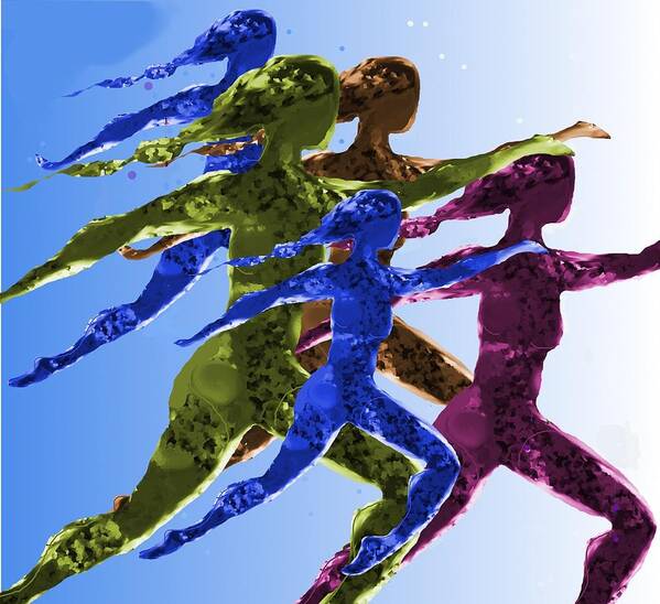 Dancers Art Print featuring the digital art Dancers by Mary Armstrong