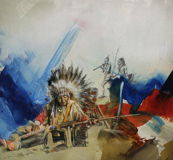 Aboriginals Art Print featuring the painting First Nations 30 by Corporate Art Task Force