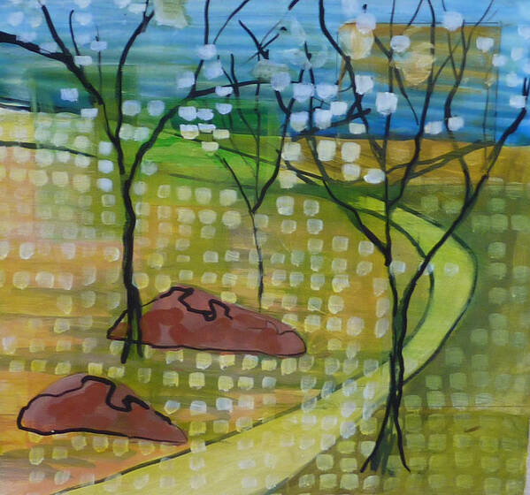 Landscape Art Print featuring the painting Greening of Town Lake Too by Melanie Lewis