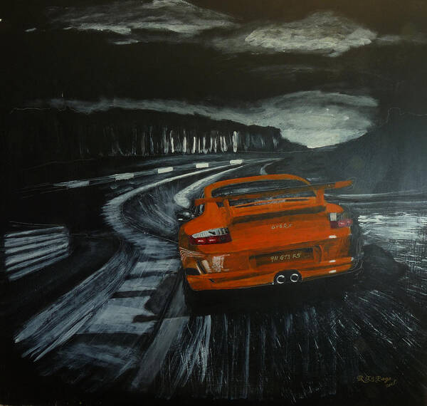 Porsche Art Print featuring the painting GT3 @ Le Mans #2 by Richard Le Page