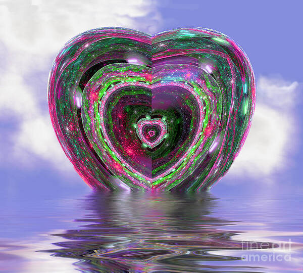 Heart Art Print featuring the digital art Heart Up by Dee Flouton