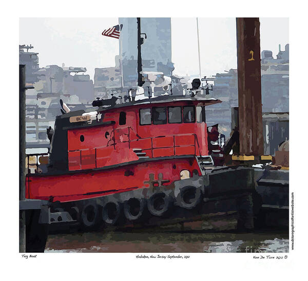 Tub Boat Art Print featuring the photograph Hoboken Tug Boat by Kenneth De Tore