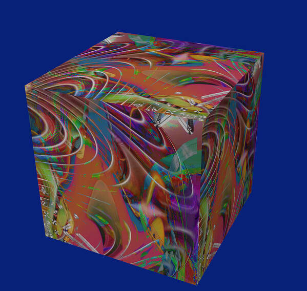 Cube Art Print featuring the mixed media Hot Cube by Kevin Caudill