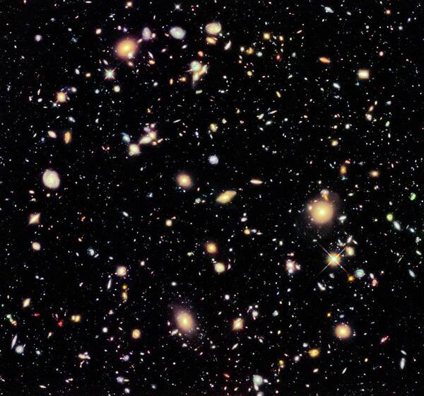 Hubble Ultra Deep Field 2012 Art Print featuring the photograph Hubble Ultra Deep Field 2012 by Nasa/esa/stsci/r. Ellis (caltech), And The Udf 2012 Team/science Photo Library