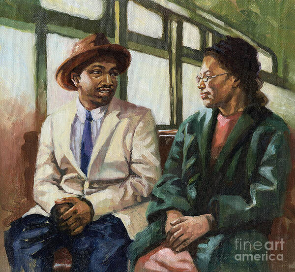 Mlk Art Print featuring the painting Martin and Rosa Up Front by Colin Bootman