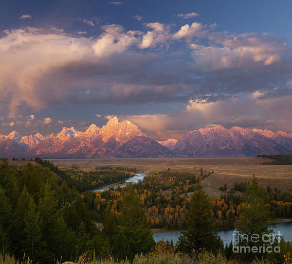 Water Photography Art Print featuring the photograph Morning light at Snake River Overlook by Keith Kapple