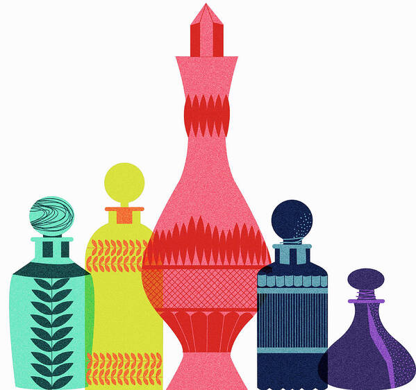 Aroma Art Print featuring the photograph Multicolor Perfume Bottles by Ikon Ikon Images