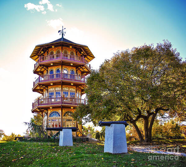 Pagoda Art Print featuring the photograph Patterson Park Pagoda Aglow by SCB Captures