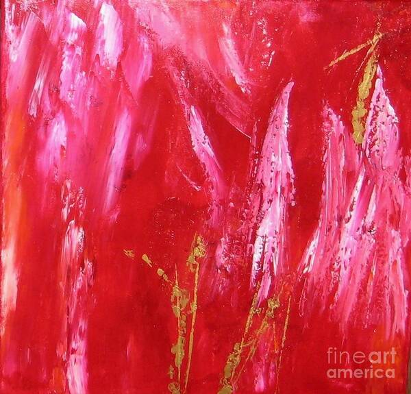 Abstract Art Print featuring the painting Red light by Susanne Baumann