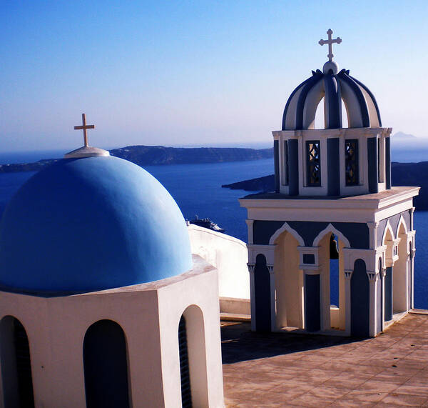 Colette Art Print featuring the photograph Santorini Island Church Greece by Colette V Hera Guggenheim