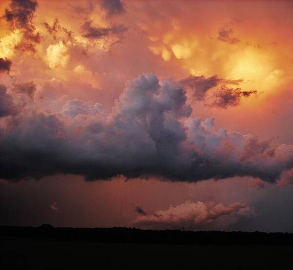 Supercell Art Print featuring the photograph Stormy Sunset by Ed Sweeney