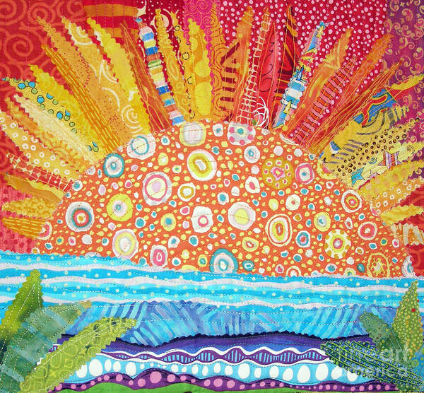Sunrise Art Print featuring the tapestry - textile Sun Glory by Susan Rienzo