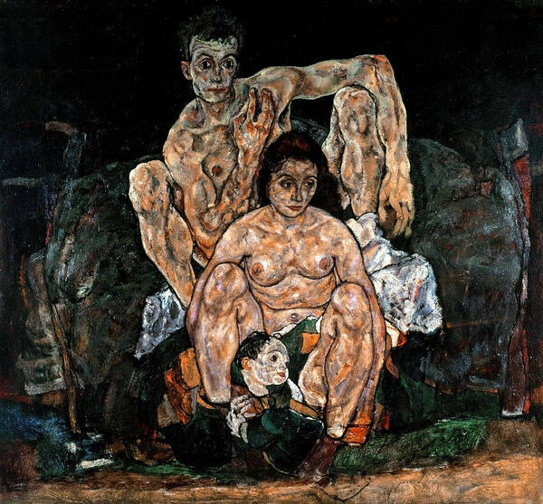 Nude Art Print featuring the photograph The Family, 1918 by Egon Schiele